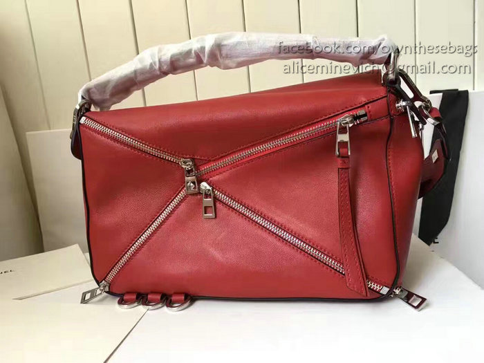 Loewe Original Calf Leather Puzzle Bag Primary Red 290310