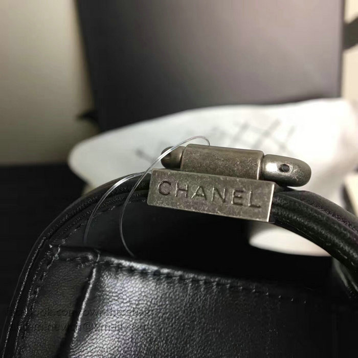 Chanel Medium Quilted Lambskin Boy Bag Black A13043