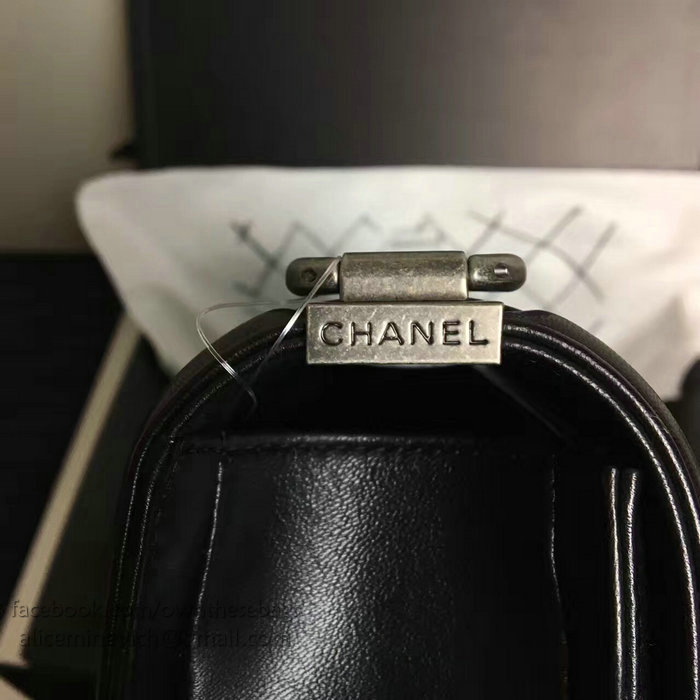 Chanel Small Quilted Lambskin Boy Bag Black A13043