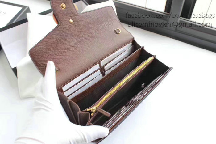 Gucci GG Marmont Leather Mini Chain Bag Brown 401232