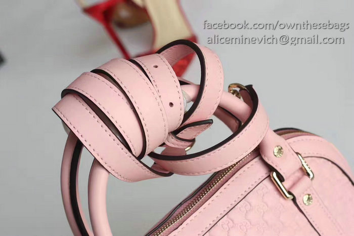 Gucci Signature Leather Top Handle Bag Pink 449654