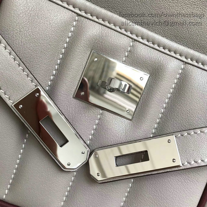 Hermes Berline Bag in Light Grey Swift Leather H90081