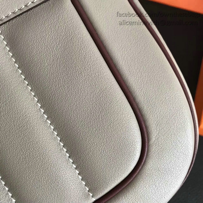 Hermes Berline Bag in Light Grey Swift Leather H90081