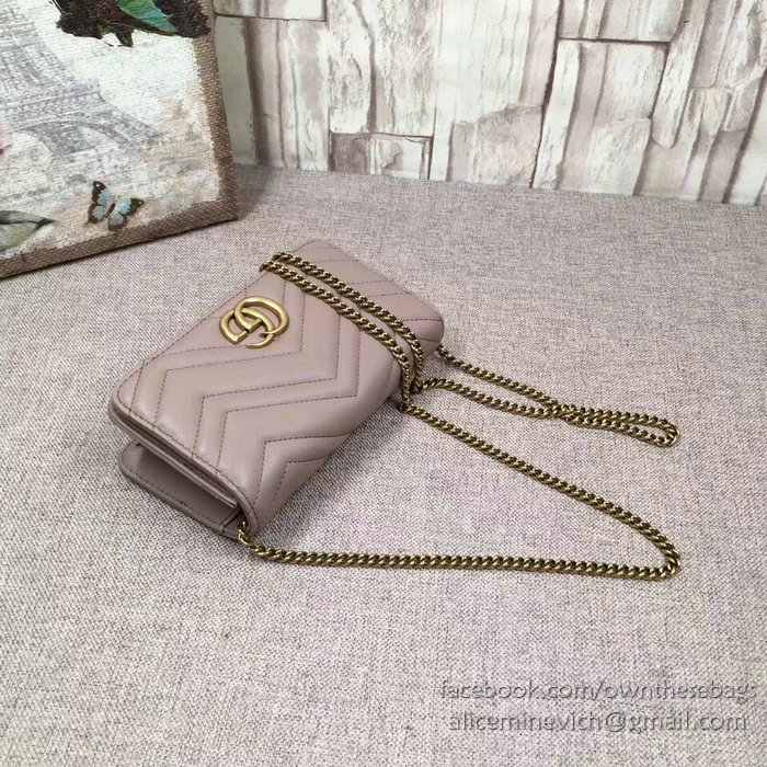 Gucci GG Marmont Mini Shoulder Bag Pink 488426