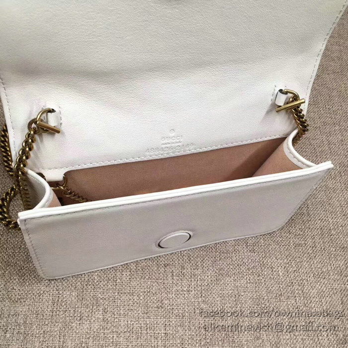 Gucci GG Marmont Mini Shoulder Bag White 488426