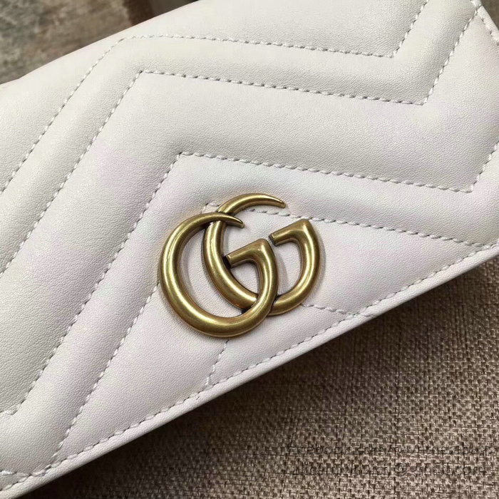Gucci GG Marmont Mini Shoulder Bag White 488426
