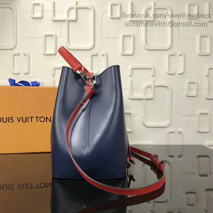 Louis Vuitton Epi Leather Lockme Bucket Blue M54366