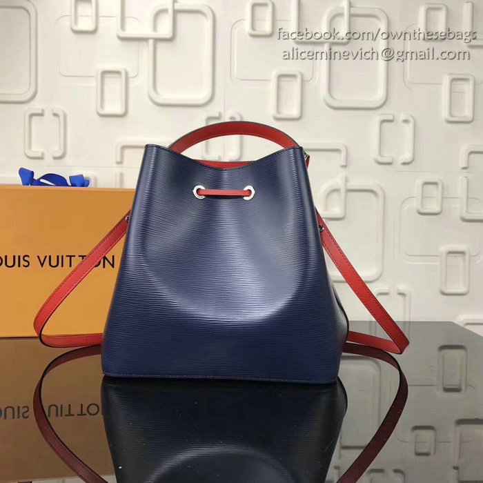 Louis Vuitton Epi Leather Lockme Bucket Blue M54366