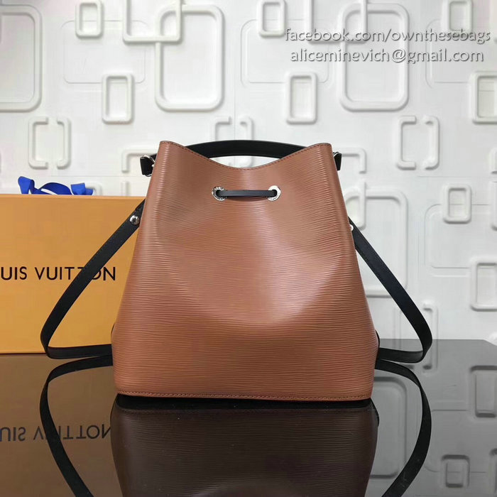 Louis Vuitton Epi Leather Lockme Bucket Brown M54366