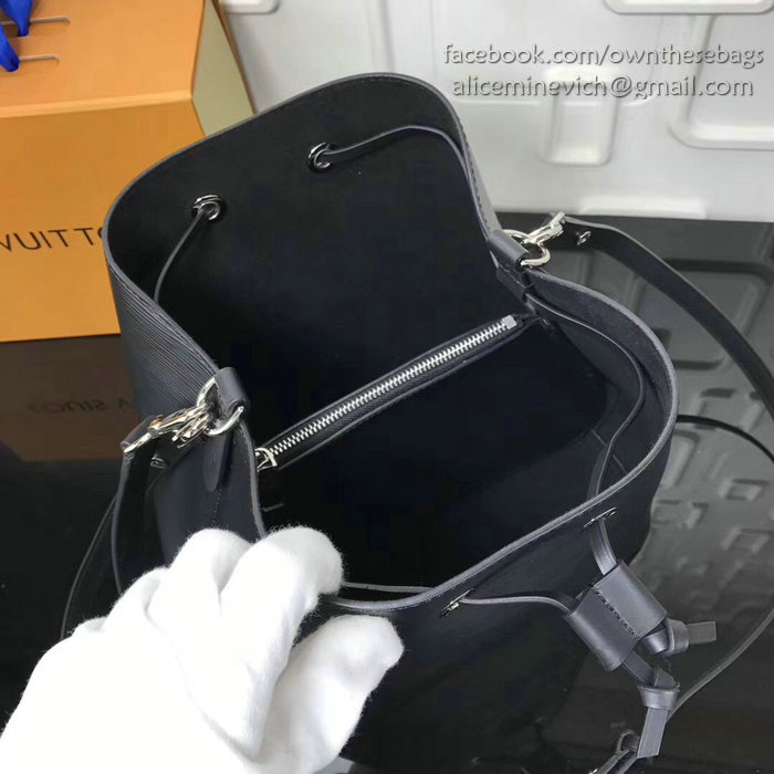 Louis Vuitton Epi Leather Lockme Bucket Noir M54366