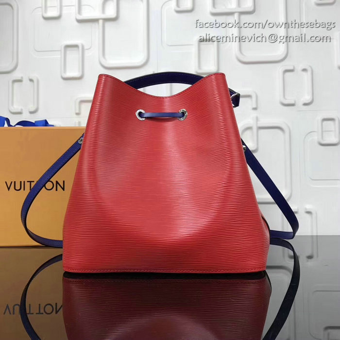 Louis Vuitton Epi Leather Lockme Bucket Red M54366