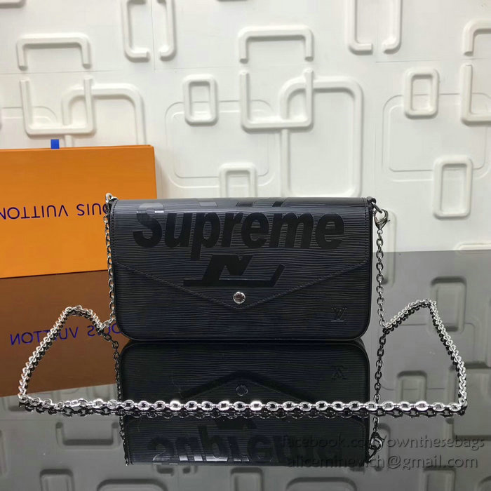 Louis Vuitton Supreme X Felicie Chain Wallet Noir M61276