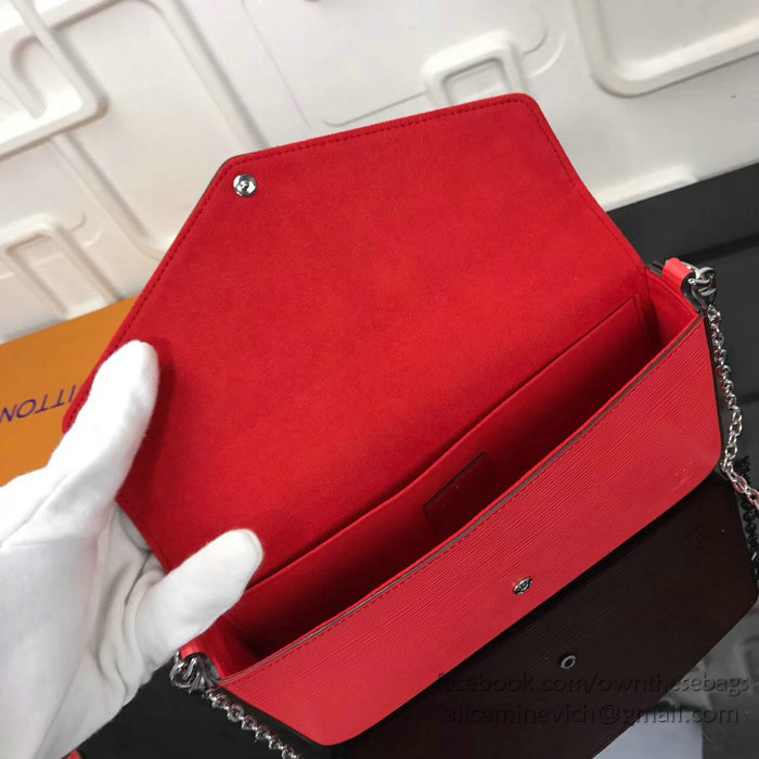 Louis Vuitton Supreme X Felicie Chain Wallet Red M61276