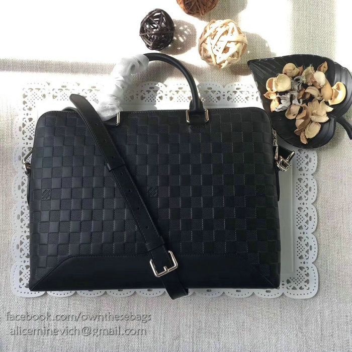 Louis Vuitton Damier Infini Leather Avenue Soft Briefcase Onyx N41019
