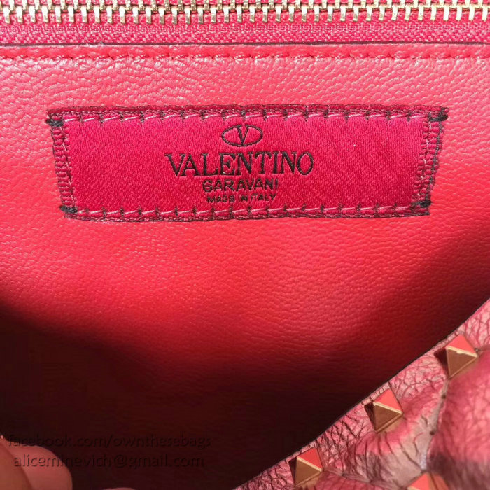 Valentino Lambskin Garavani Rockstud Spike Chain Bag Rose V0121