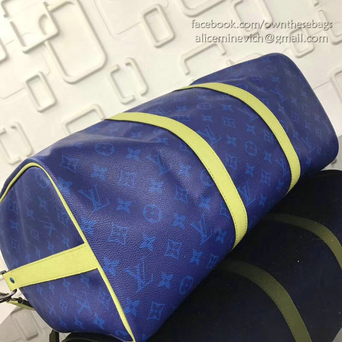 Louis Vuitton Keepall Bandouliere 45 Blue with Yellow Handle M43858