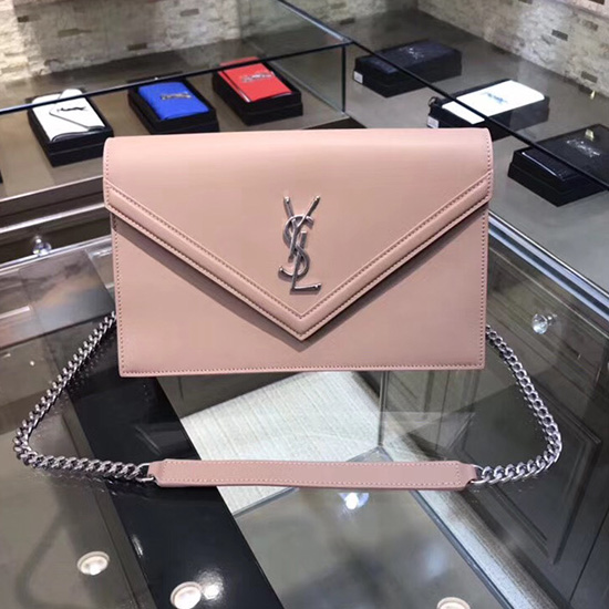 Saint Laurent LE SEPT Chain Bag in Pink Leather 511262