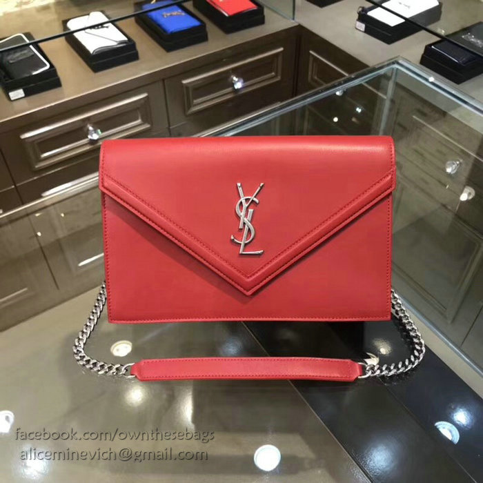 Saint Laurent LE SEPT Chain Bag in Red Leather 511262
