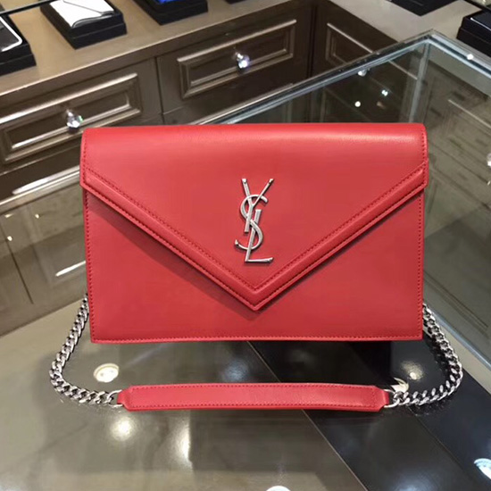 Saint Laurent LE SEPT Chain Bag in Red Leather 511262