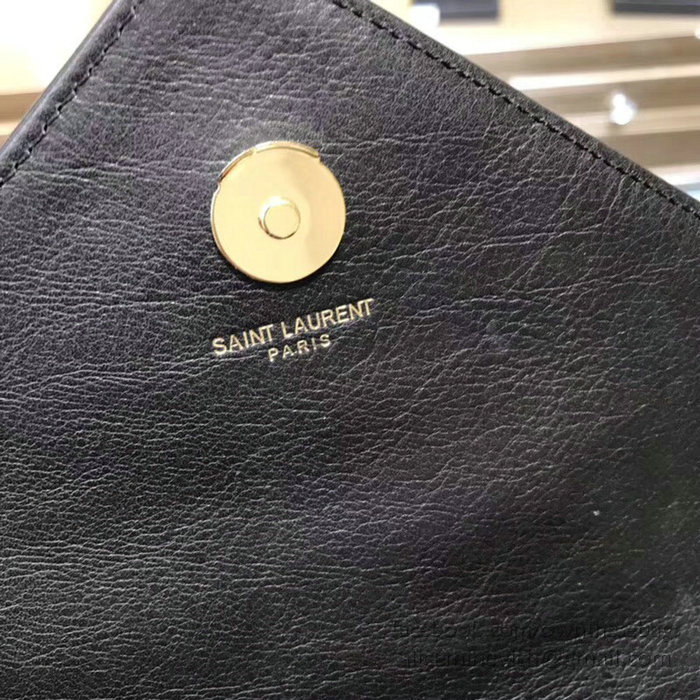 Saint Laurent Calfskin Shoulder Bag Black 428056