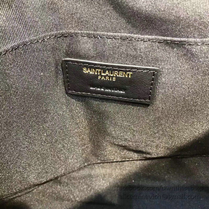 Saint Laurent Clutch Bag Black with Gold Hardware 440222
