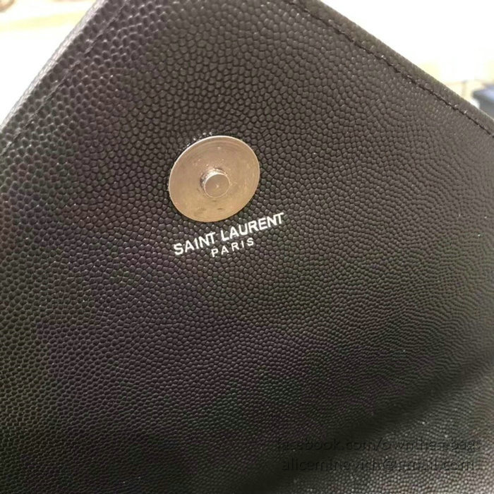 Saint Laurent Large Grained Matelasse Shoulder Bag Black 396910