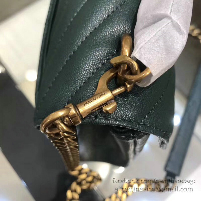 Saint Laurent Medium Matelasse Leather Shoulder Bag Green 428056