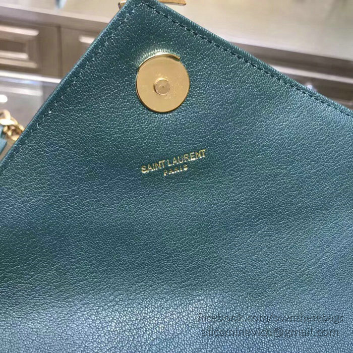 Saint Laurent Medium Matelasse Leather Shoulder Bag Green 428056
