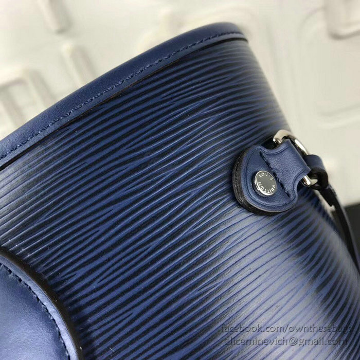 Louis Vuitton Epi Leather Neverfull MM Indigo Noir M51485