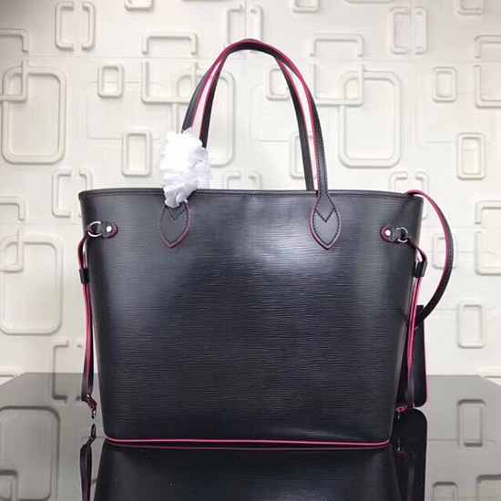 Louis Vuitton Epi Leather Neverfull MM Noir Rose M51485