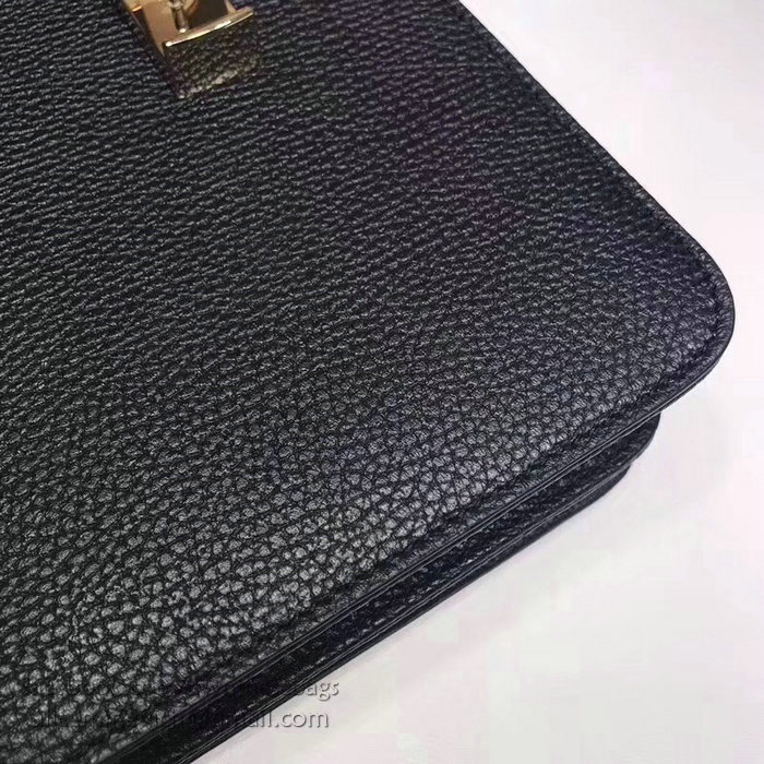 Gucci Interlocking GG Leather Crossbody Bag Black 510303