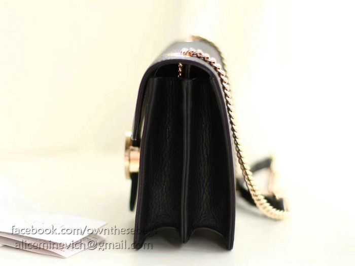 Gucci Interlocking GG Leather Crossbody Bag Black 510304