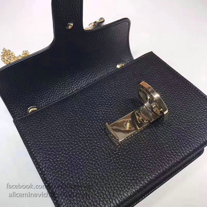 Gucci Interlocking GG Leather Crossbody Bag Black 510304