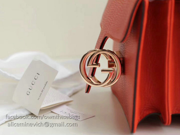 Gucci Interlocking GG Leather Crossbody Bag Orange 510304