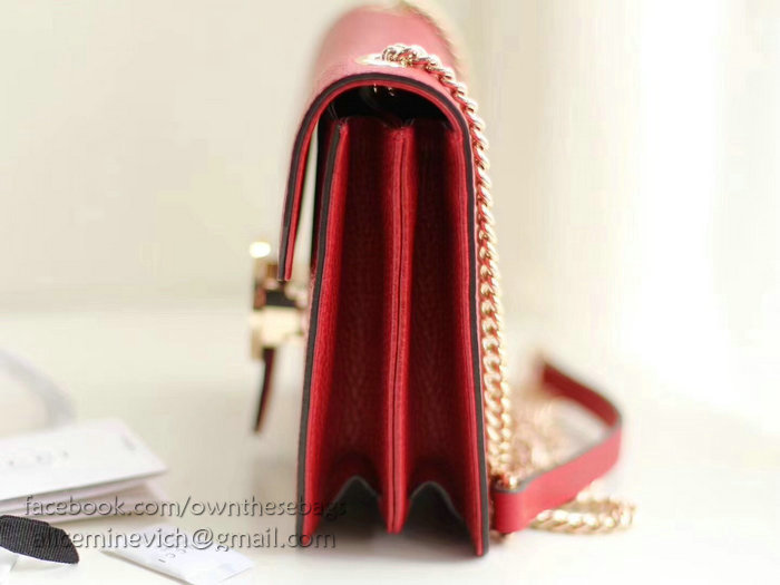Gucci Interlocking GG Leather Crossbody Bag Red 510304
