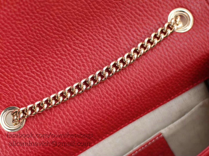 Gucci Interlocking GG Leather Crossbody Bag Red 510304