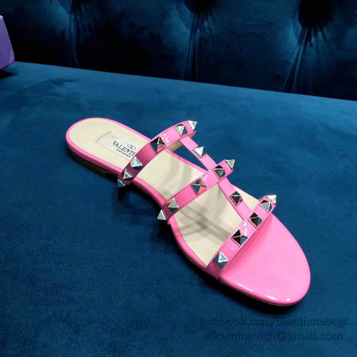 Valentino Garavani Rockstud Flat Sandal Pink V18602