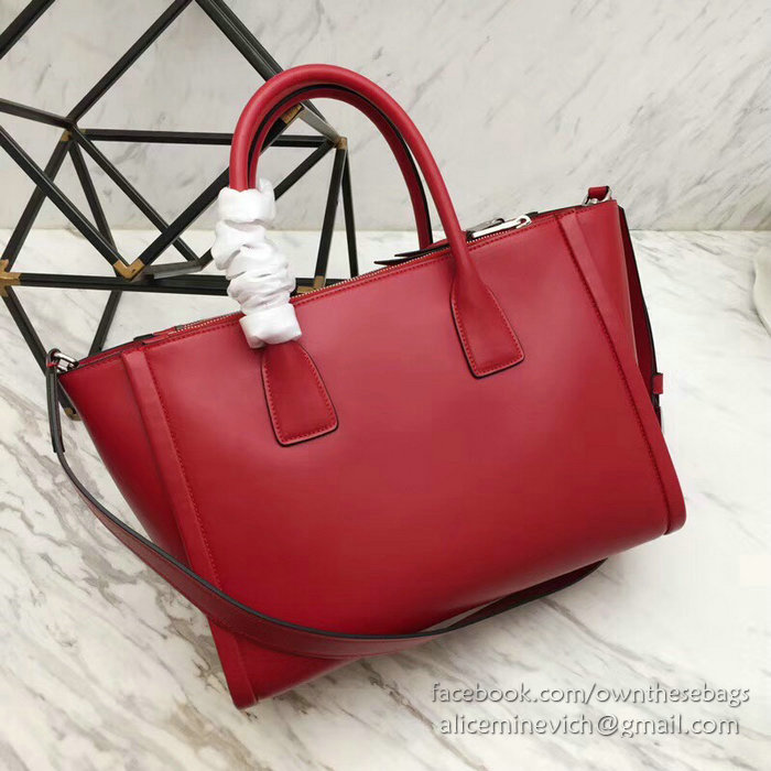 Prada Concept Leather Handbag Red 1BA183