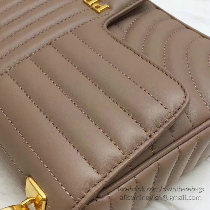Prada Diagramme Leather Shoulder Bag Nude 1BD108