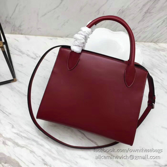 Prada Monochrome Calf Leather Bag Red 1BA156