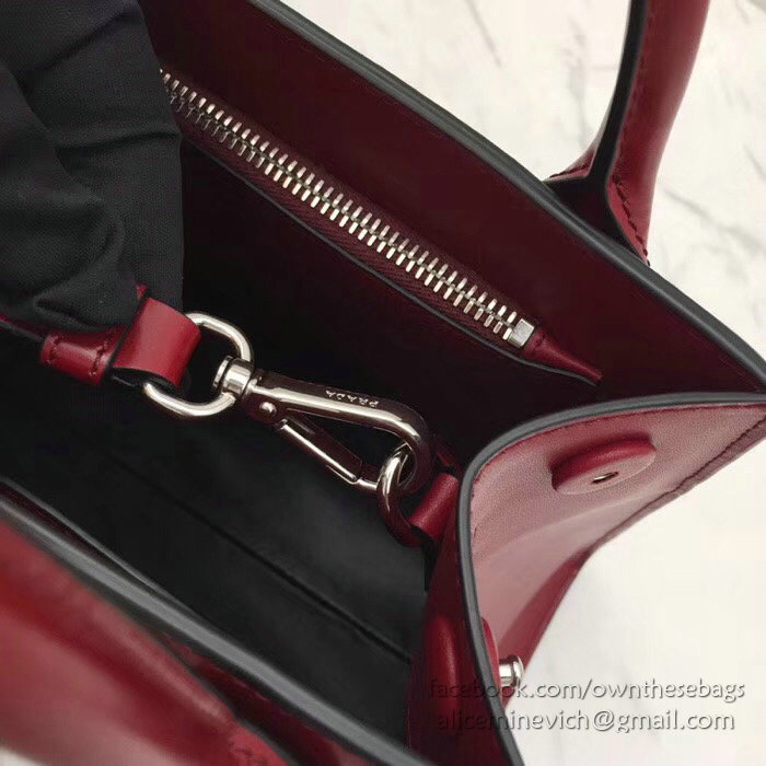Prada Monochrome Calf Leather Bag Red 1BA156