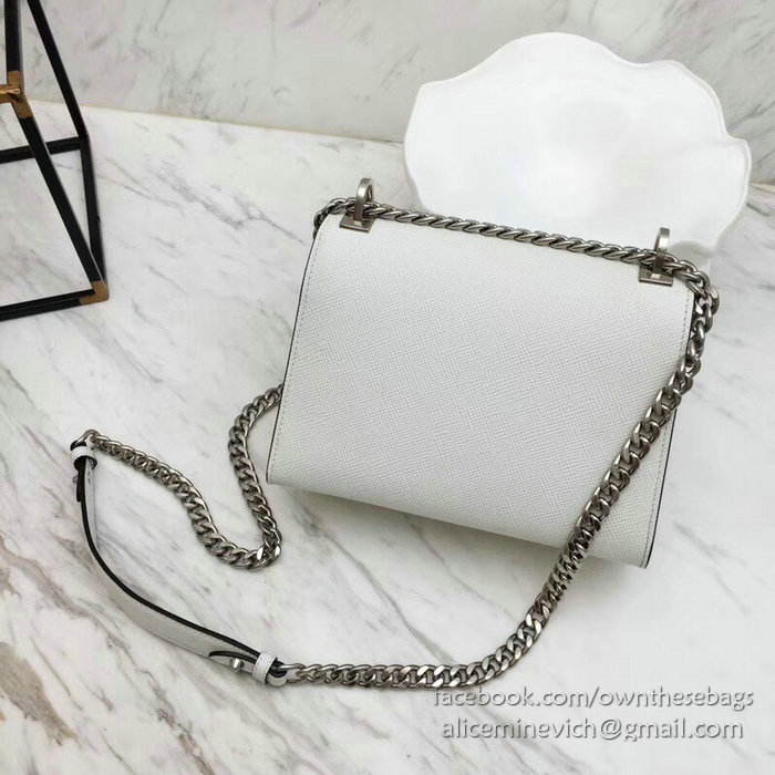 Prada Monochrome Saffiano Leather Bag White 1BD127