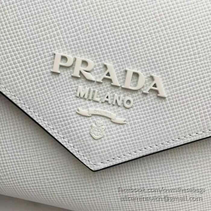 Prada Monochrome Saffiano Leather Bag White 1BD127