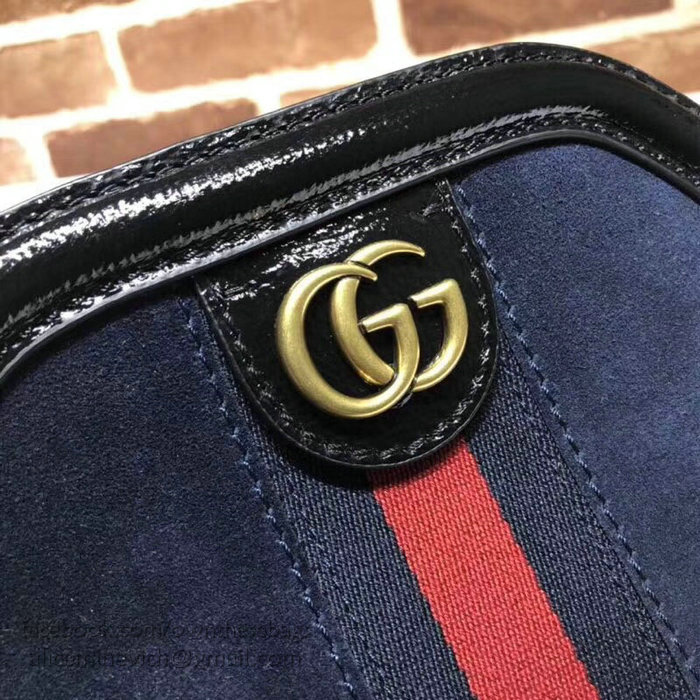 Gucci RE(BELLE) Suede Small Shoulder Bag Blue 524620