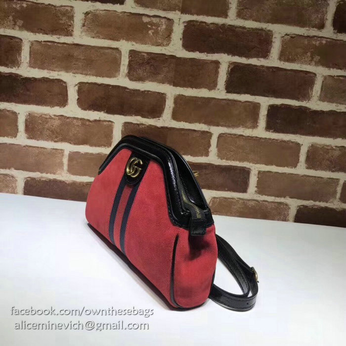 Gucci RE(BELLE) Suede Small Shoulder Bag Red 524620