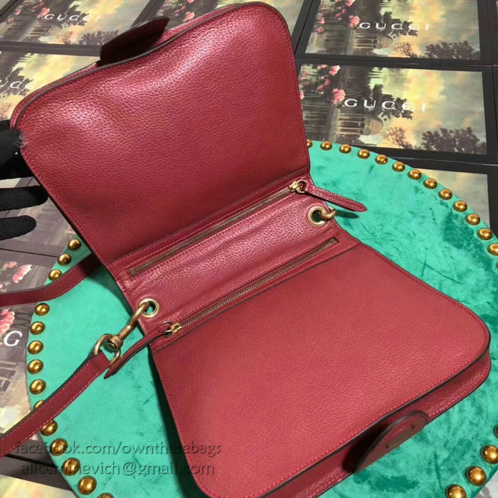 Gucci GG Canvas Shoulder Bag Red 523658