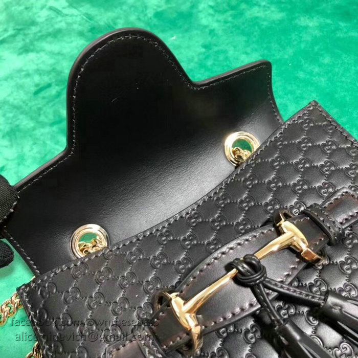 Gucci GG Guccissima Leather Mini Emily Crossbody Bag Black 449636