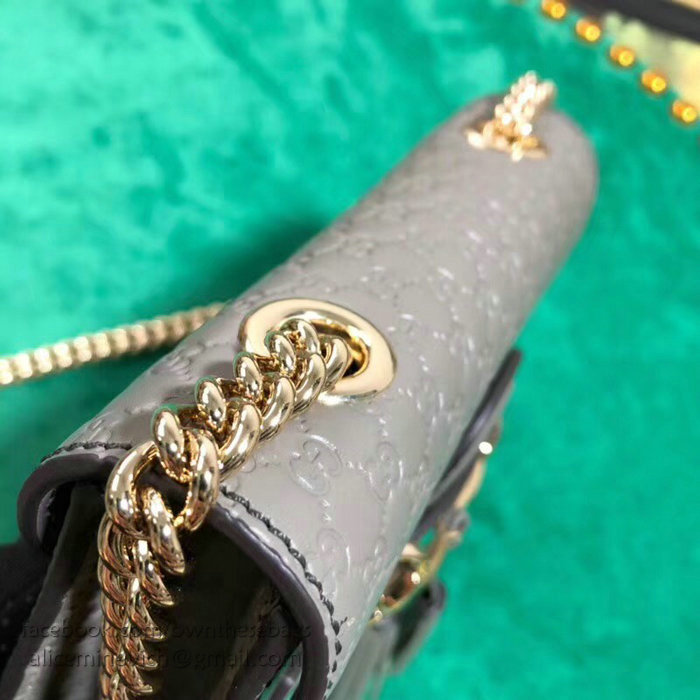 Gucci GG Guccissima Leather Mini Emily Crossbody Bag Grey 449636