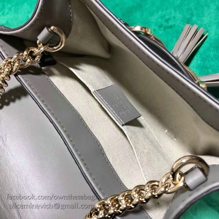 Gucci GG Guccissima Leather Mini Emily Crossbody Bag Grey 449636
