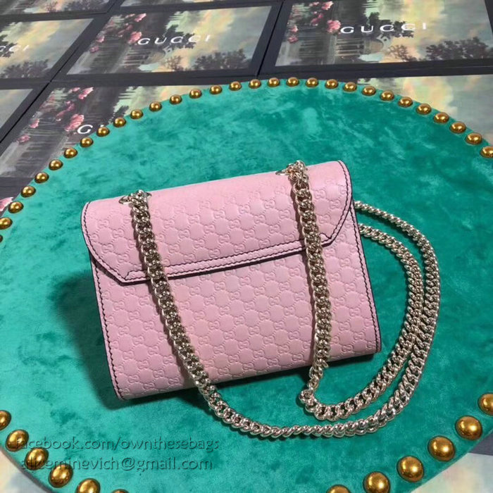 Gucci GG Guccissima Leather Mini Emily Crossbody Bag Pink 449636